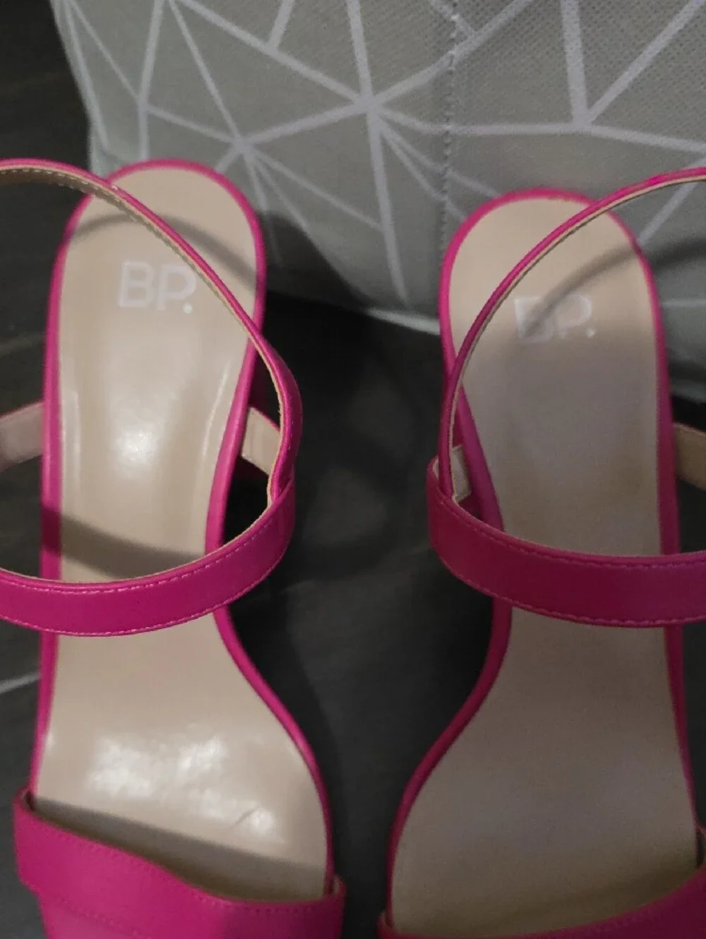 bp Bright Pink Strappy Block Heel Sandals
